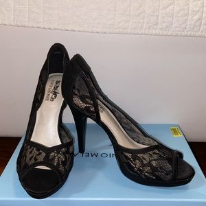 Coach and four black lace heels